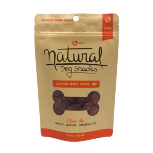 Natural dog snack salmon jerky coins