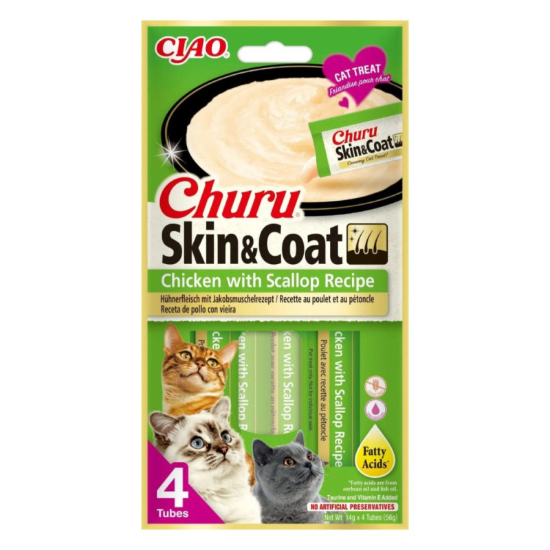 Churu Skin Coat Pollo Ostion 4 unidades