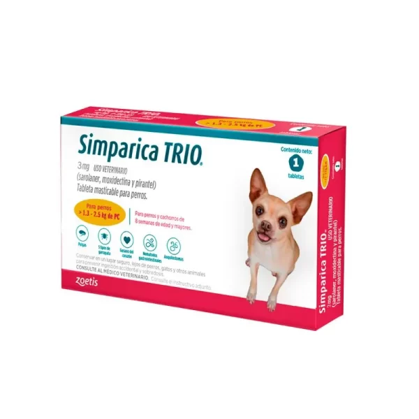 Simparica Trio 1.3 A 2.5 kgs